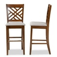 thumbnail image 4 of Baxton Studio Jason Modern and Contemporary Grey Fabric Upholstered and Walnut Brown Finished Wood 2-Piece Bar Stool Set, 4 of 9