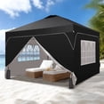 thumbnail image 3 of Outdoor Basic 12x12 Pop Up Canopy Tent with One Push Setup, Easy to Install with 4-Sidewalls for Events, Parties, Camping, Outdoor Gazebo with 4-Sandbags, Black., 3 of 11