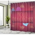 thumbnail image 4 of Ambesonne Art Deco Shower Curtain, Saying with Dots Circles, 69"Wx84"L, Pale Maroon and Sky Blue, 4 of 4