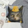 thumbnail image 2 of Orinice Cute Cat Graphic Decorative Cotton Linen Pillow Cover for Home Couch Living Room Bed Sofa, High-quality Year-Round Pillow Case 1PC 18x18in, 2 of 5