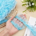 thumbnail image 3 of 20Yards 2-Layer Blue Pleated Organza Lace Ribbon Gathered Mesh Chiffon Fabric Lace Applique Tulle Trimming, 3 of 7