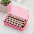 thumbnail image 2 of Large-Capacity Transparent Plastic Pencil Case, Stylish Office Supply Storage Box With A Snap-On Lid And Stackable Design, 8.1*4.8*2.3in, 2 of 5