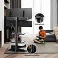 thumbnail image 5 of FITUEYES  Tempered Glass Base Floor TV Stand 32-65 Inch, Height adjustable,Swivel TV Stand with Mount,with Two Shelves,Black, 5 of 6