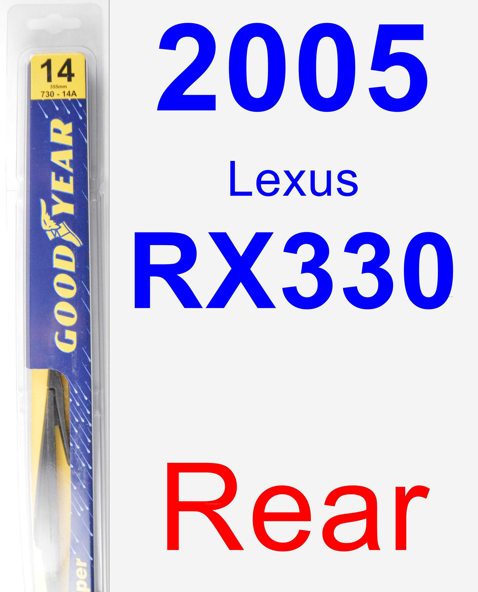 2005 Lexus RX330 Rear Wiper Blade Rear