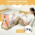 thumbnail image 3 of kmaier Baby Bassinet Sleeper, 3 in 1 Foldable Portable Crib with Breathable Net and Wheels - Pink, 3 of 7