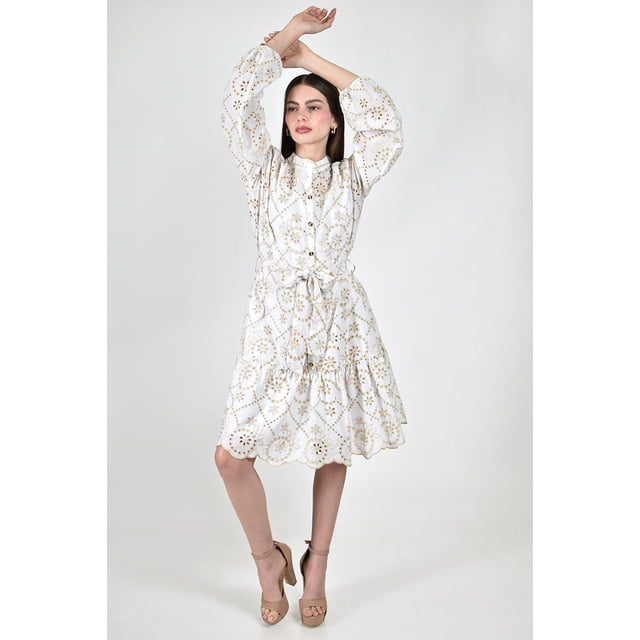Vestido con bordado calado Roman Fashion /Juvenil, 767 (Beige) beige CH