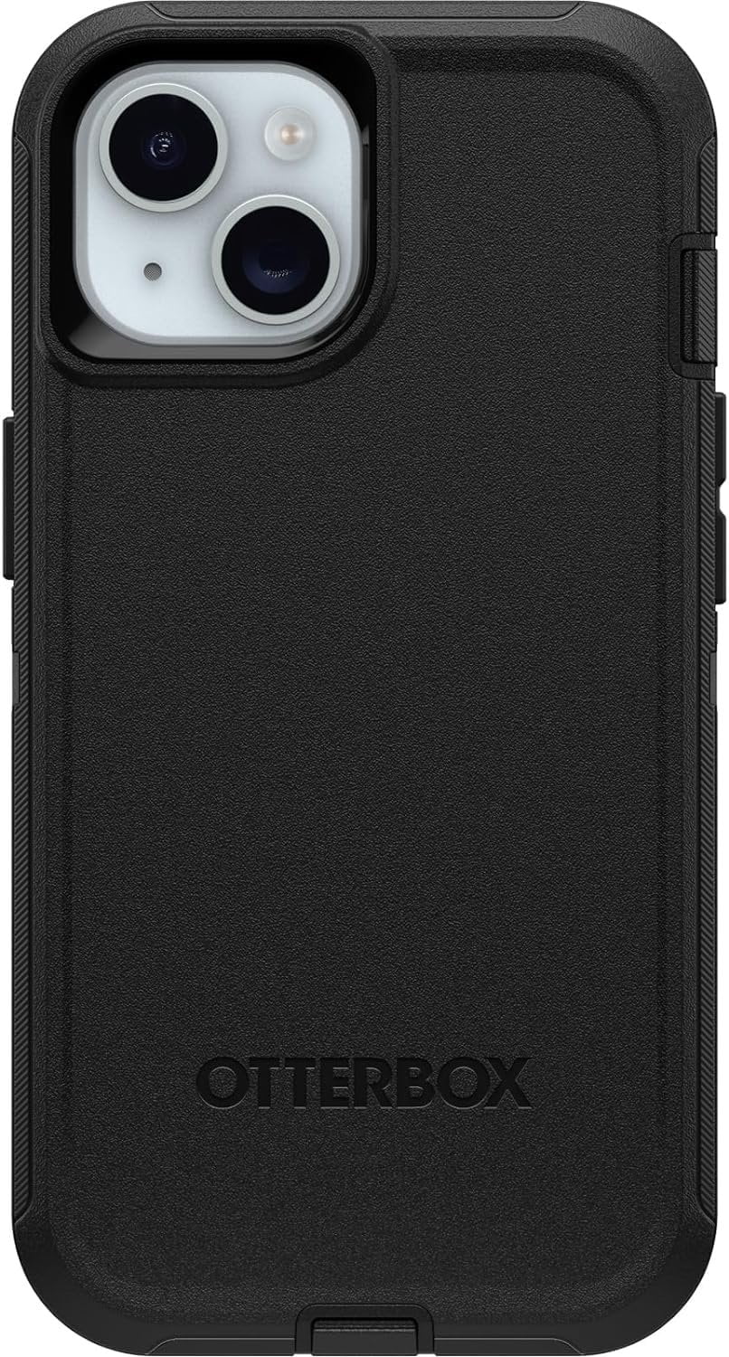 OtterBox iPhone 15, iPhone 14, & iPhone 13 Only - Defender Series Case - Black - Screenless - Rugged & Durable - with Port Protection - Holster Clip Includes - Non-Retail Packaging