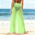 thumbnail image 4 of Pincandy Women See Through Sheer Mesh Pants Beach Swimsuit Bikini Bottom Cover up Party Club Elastic High Waist Wide Leg Pants, 4 of 7