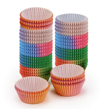 Sekonow 1000 Count Cupcake Liners, Rainbow Paper Muffin Liners Standard Cupcake Wrappers, Greaseproof Baking Cups for Wedding, Birthday, 5 Gradient Colors