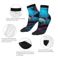 thumbnail image 5 of Fuzoiu Neon Cyberpunk Blue Bear Print Adult Socks, Crew Moisture-wicking Socks, Unisex Cushion Crew Socks,Casual Sports Ankle Socks, 5 of 7