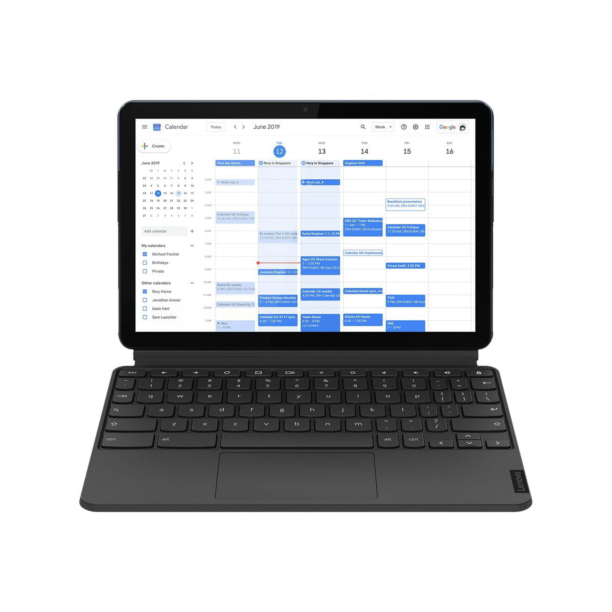 Lenovo IdeaPad Duet Chromebook ZA6F - With detachable keyboard - Helio P60T - Chrome OS - Mali-G72 MP3 - 4 GB RAM - 128 GB SSD - 10.1" IPS touchscreen 1920 x 1200
