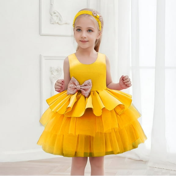 July 4Th Toddler Girls Dress up Clothes for Play Children's Full Moon Dress Girls Cake Dress Children's Birthday First Birthday Dress Dress