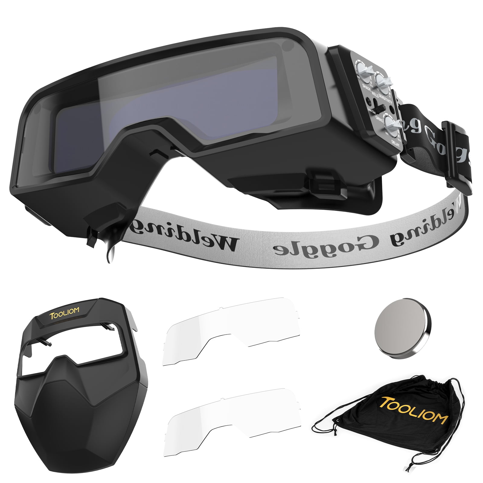 TOOLIOM Welding Goggles Auto Darkening True Color Detachable Face Shield