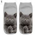 thumbnail image 2 of Flmtop Chaussettes Décontractées pour Femmes et Hommes, Mode Animal Mignon Imprimé Chat 3D, Douces à la Cheville, 2 of 7
