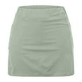 thumbnail image 6 of QATAINLAV Womens Casual Layered Ruffle Mini Skirt Shorts Milk Silk Soft Athletic Yoga Culottes Solid Color High Waisted Skorts Birthday Gifts Mint Green 4XL, 6 of 7