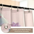 thumbnail image 5 of 4-Piece Bathroom Set with Waterproof Shower Curtain with Non-Slip Bath Mat, U-Shaped Mat & Toilet Lid Cover Pink Large Cherries, 5 of 8