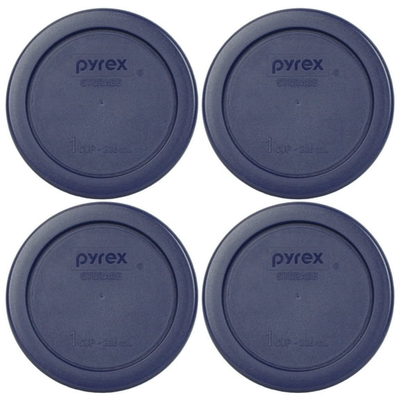 Pyrex Replacement Lid 7202-PC Dark Blue Round Cover (4-Pack) for Pyrex 7202 1-Cup Bowl (Sold Separately)