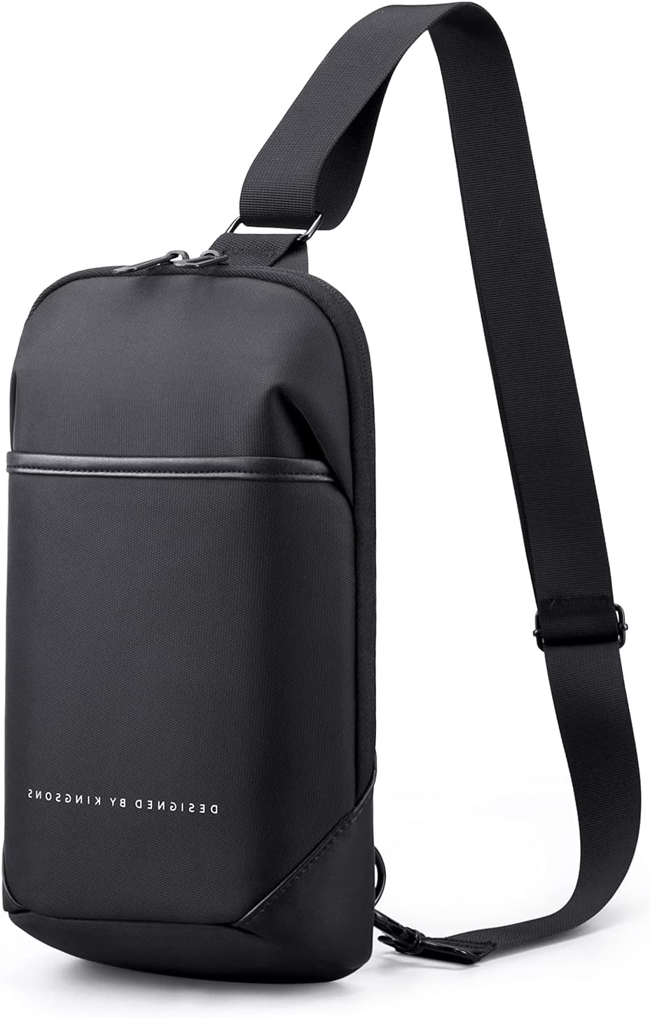 Kingsons Waterproof Polyester Fabric Sling Backpacks with Adjustable Strap, 7 Inch Laptop Compartment, Black