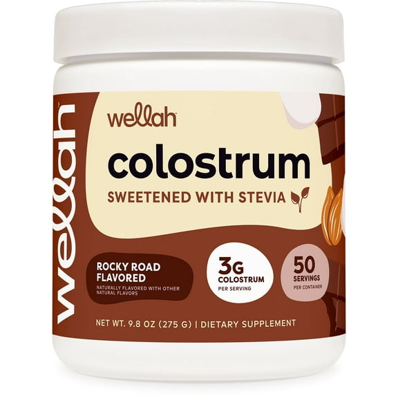 Wellah Colostrum Rocky Road Flavored 50 Servings 3G Colostrum Per Serving - Dietary Supplement