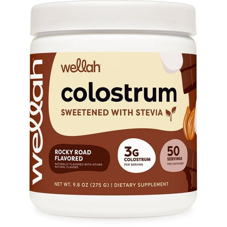 Wellah Colostrum Rocky Road Flavored 50 Servings 3G Colostrum Per Serving - Dietary Supplement