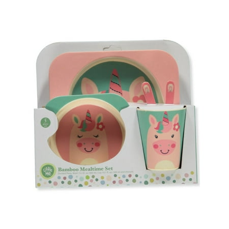 Little Me Baby Girls' 5-Piece Unicorn Feeding Set Color: pink Size: one size