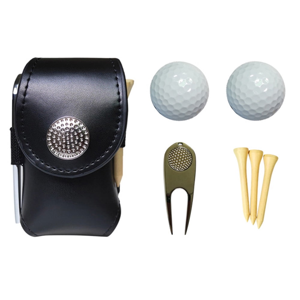 Kasachoy Leather Golf Ball Pouch Mini golf ball bag leather Golf Waist
