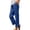 Blue, variant on High Waisted Cotton Wide Leg Pants for Women Fashion Button Split Hem Elastic Waist Trousers Summer Loose Fit Straight Leg Lounge Pants White XXL