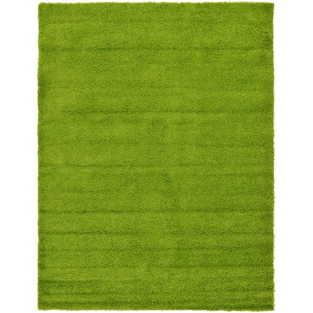 Unique Loom Solo Solid Shag Collection Area Modern Plush Rug Lush & Soft, 8' 0 x 11' 0 Rectangular, Grass Green