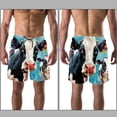 thumbnail image 3 of luoweisi Men's Beach Shorts Quick Dry Swim Trunks with Mesh Lining Cartoon Cow S, 3 of 5