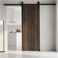 Panel Processing Mdf Sliding Barn Door 25 in. x 79 in. 3/4 in. Thick 2-Panel Antique Brown ...