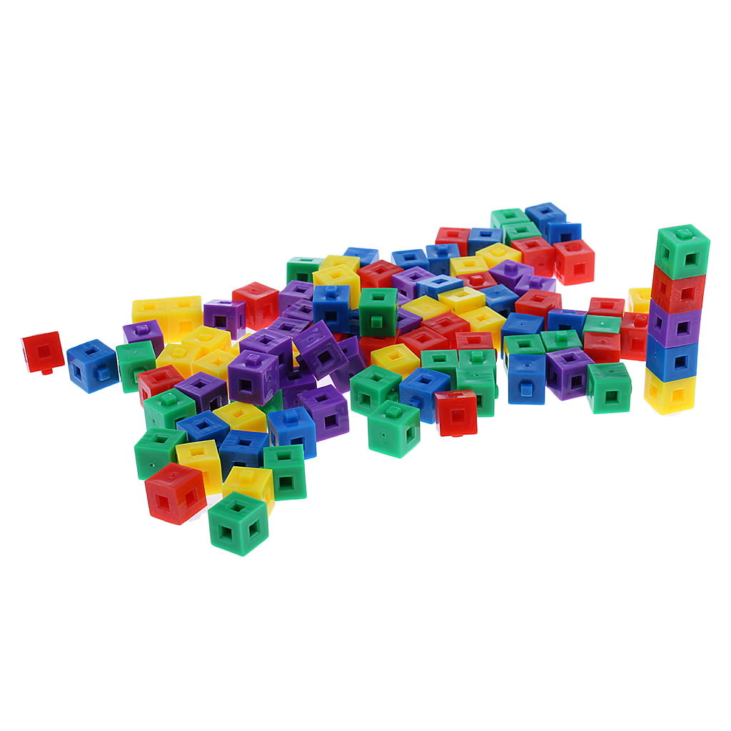 Multi-color Stacking Cube Building Kit Pop Linking Cubes for Kids Children 