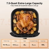 Hicloud 7.5QT Air Fryer, 1600W Multifunction Airfryer with Visible Window, Adjustable Time＆Temperature, Nonstick, 85% Less Oil, 100Pcs Liner — image 3