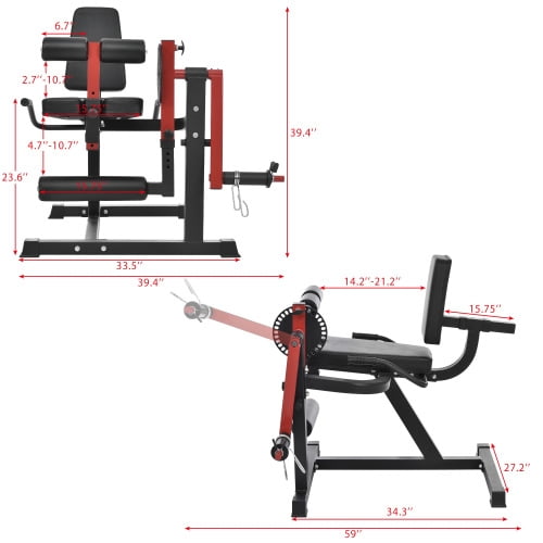 Leg Extension and Curl Machine Adjustable Leg Extension Machine Leg Press Machine with Rotary Leg Extenstion Leg Curl Press Machines for Home Gym Hamstring Workout and Quadriceps Exercises Walmart Bus...