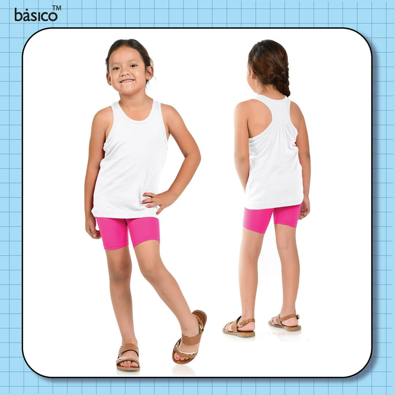 BASICO Girls Dance, Bike Shorts 12 Value Packs - for Sports, Play or Under  Skirts Dress with Ribbon (Large Size 12-14) 