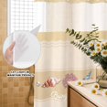 thumbnail image 3 of No Hook Shower Curtain, Yellow Summer Coastal Shower Curtains for Bathroom with See Through Top Window, Modern Ocean Waves Starfish Shell Waterproof & Washable Bath Curtain Small Stall 36"x78", 3 of 9