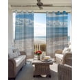 thumbnail image 6 of Ocean Beach Kitchen Curtains Summer Nature Blue Sea Waves Sky Cloudy Cafe Short Curtains for Bathroom Blackout Window Curtain Grommet Small Window Treatment Drapes for Bedroom Living Room 42"x45"x2, 6 of 9