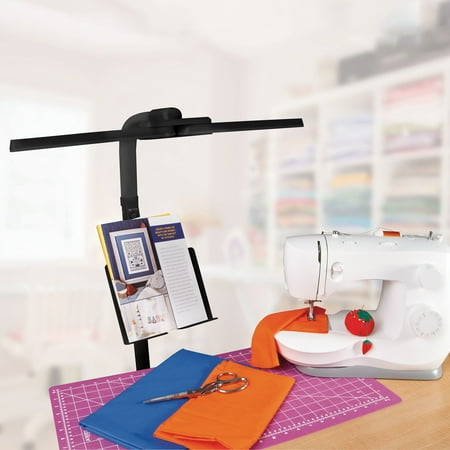 OttLite - Dual Shade LED Floor Lamp with USB Charging Station - Black