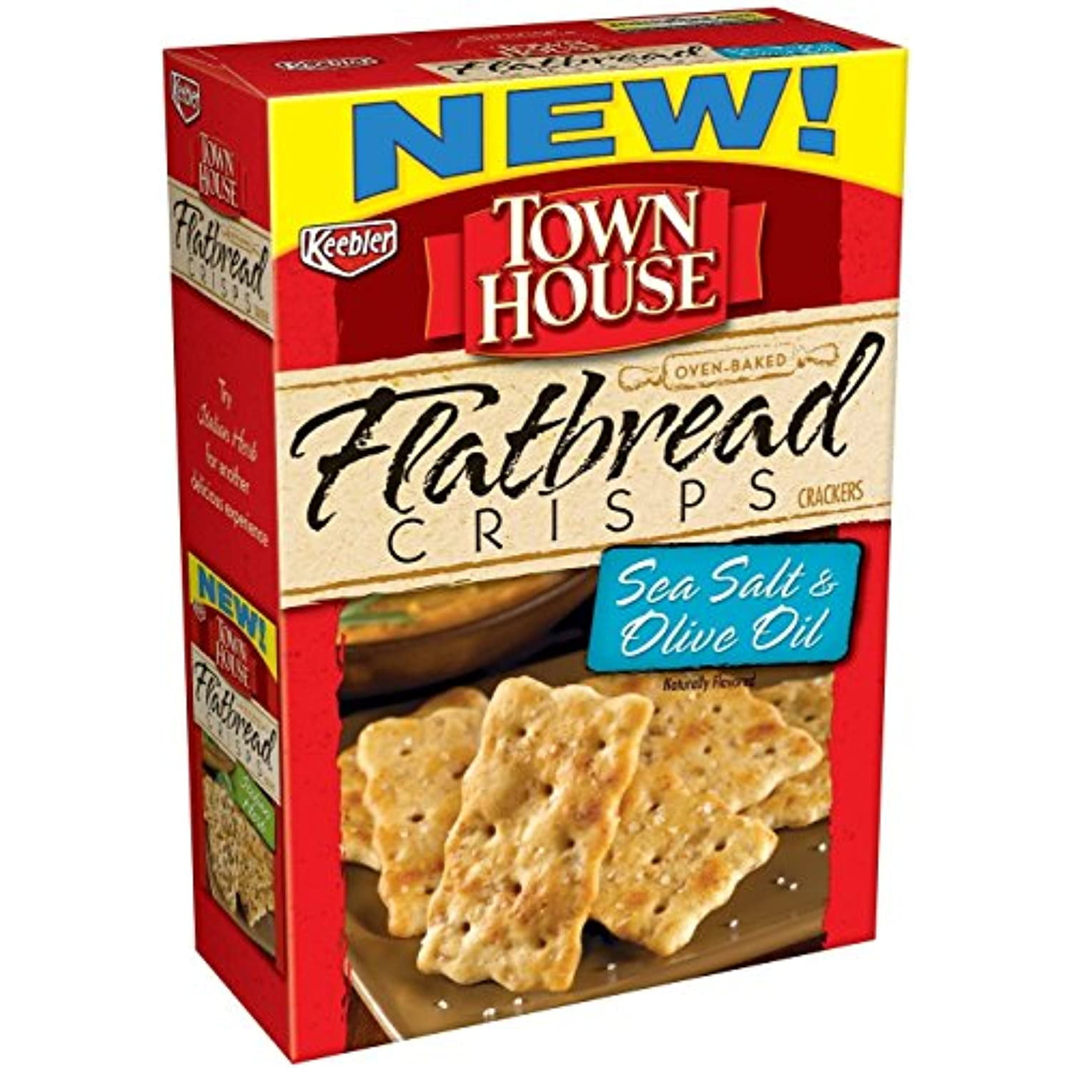 Town House Flatbread Crisps Crackers 2 Pack Sea Salt And Olive Oil