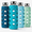 Blue, variant on Micebay 4-Pack Reusable Clear Glass Water Bottles with Lids, 18 oz Glass Juice Bottle with Silicone Sleeves & Stainless Steel Cap, BPA Free Leak-Proof