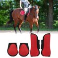 thumbnail image 4 of Horse Tendon Boots, PU Shell Horse Leg Guard Comfortable Neoprene Adjustable Prevent Injury  For Horse Training For Running For Jumping Red One Set, 4 of 8