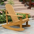 thumbnail image 2 of LuxenHome Natural Canadian Hemlock Wood Adirondack Patio Rocker, 2 of 18