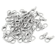 Unique Bargains Bracelet Chain Connectors Silver Tone Lobster Claw Clasps 16x8mm 50 Pcs