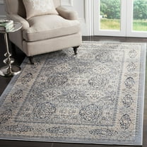 SAFAVIEH Vintage Lynett Traditional Area Rug, Light Blue/Ivory, 6'7" x 6'7" Square