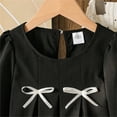 thumbnail image 5 of GBSYEWXS Outfits Sets For Child Girls Size 3 Years-4 Years Long Sleeve Bow Print Tops Pants Breathable Trendy Black Clothing Set, 5 of 6
