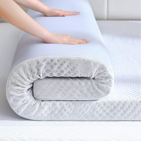 3 Inch Gel Memory Foam Mattress Topper Queen Size, Mattress Pad for Body Pressure Relief, Cooling Bed Topper with Breathable Soft Cover