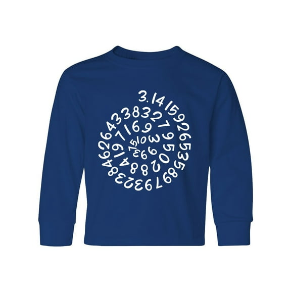 Inktastic Pi Day Pi Numerals in Spiral Long Sleeve Youth T-Shirt