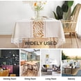 thumbnail image 4 of HHHC Tablecloth for Dining Table Rustic Table Cover, Farmhouse Kitchen Table Cloth, Cotton Linen Fabric Small Rectangle Table Cloths for 4 to 6 Seats, Beige, Gold, 55x70 Inch, 4 of 5