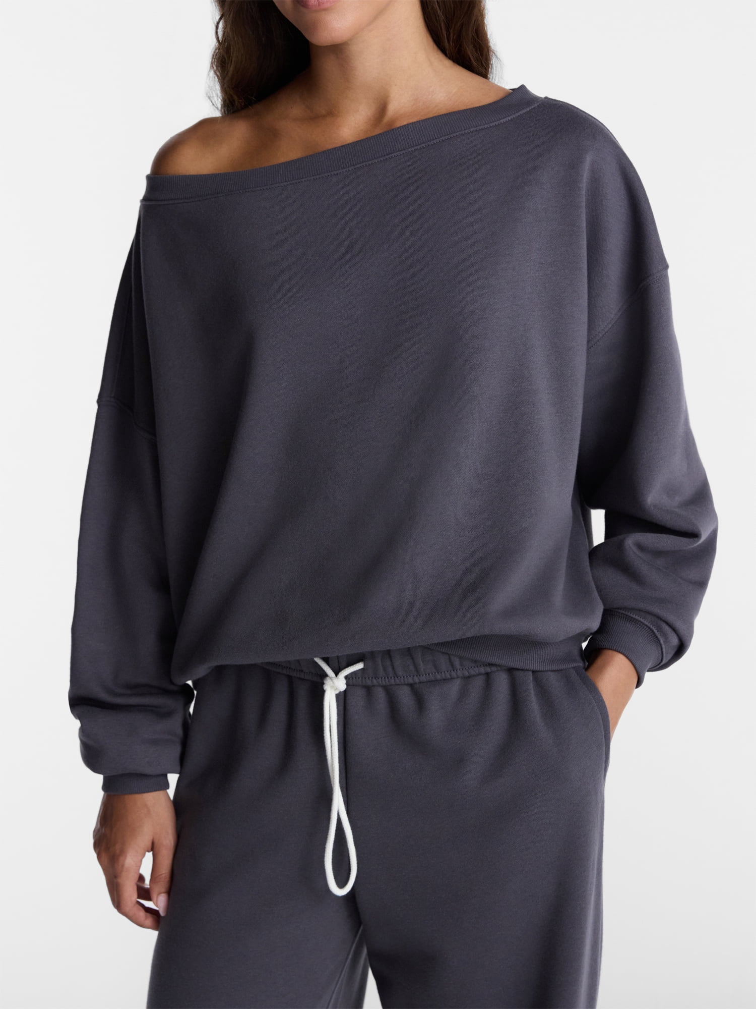 No Boundaries Fleece Sweatshirt and Wide Leg Pants Set, 2 Piece, Women’s and Women's Plus Sizes XXS-4X