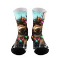 thumbnail image 4 of FAIOROI Christmas Socks for Women Cute Vintage Xmas Print Mid Calf Crew Sock Soft Cozy Festive Holiday Novelty, 4 of 6