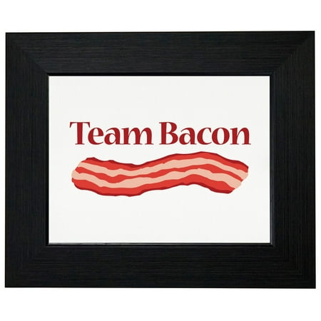 Team Bacon - Thick Piece of Bacon Graphic Framed Print Poster Wall or Desk Mount (Best Way To Cook Thick Bacon)